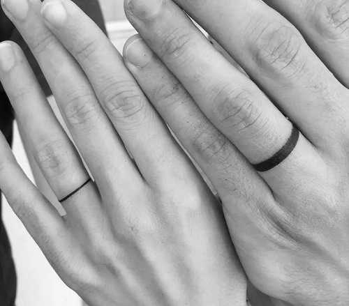Finger Band Tattoos For Couples