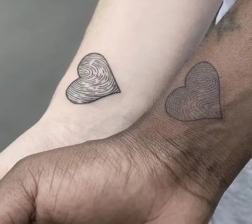 Finger Print Style Heart Tattoo