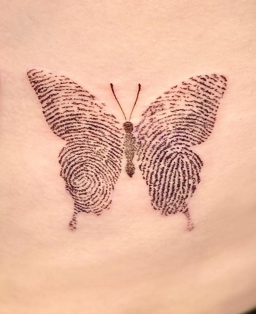 Finger print pattern tattoo
