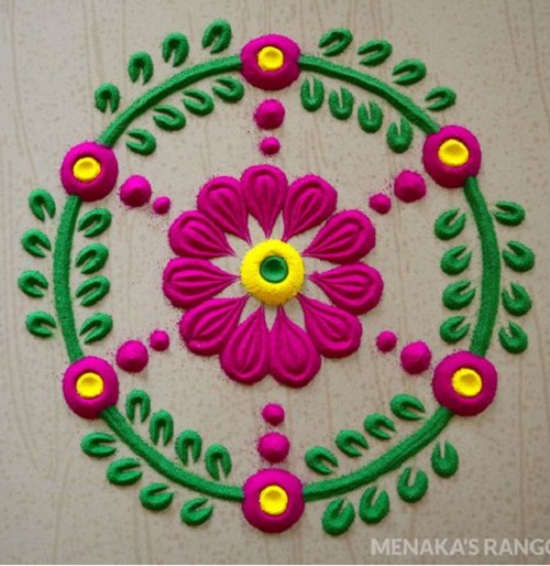 Floral Circular Design Rangoli
