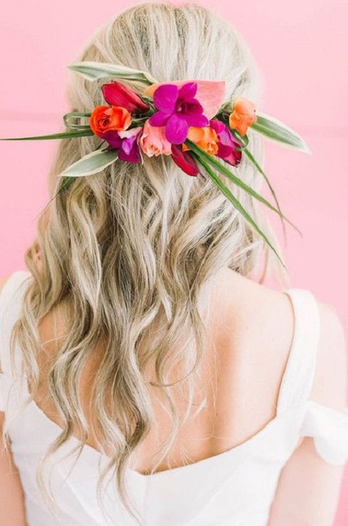 Floral Clipped Hair