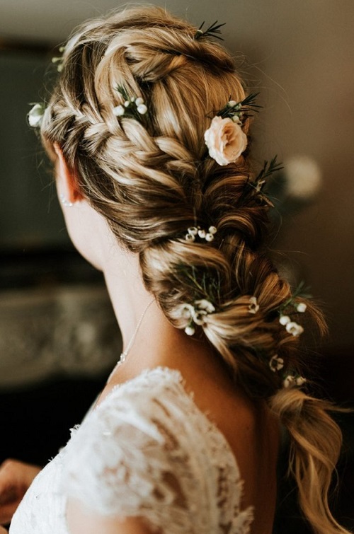 Flower Infused Beach Wedding Hairstyle