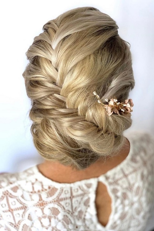 French Side Twisted Bridal Hairstyle