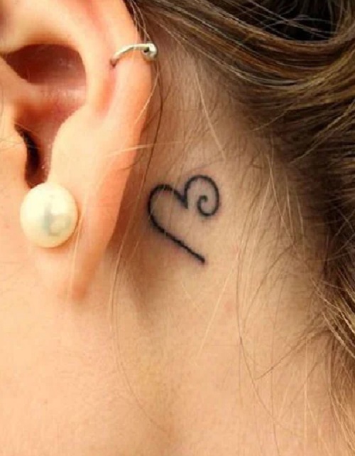 Heart Outlined Tattoo For Women