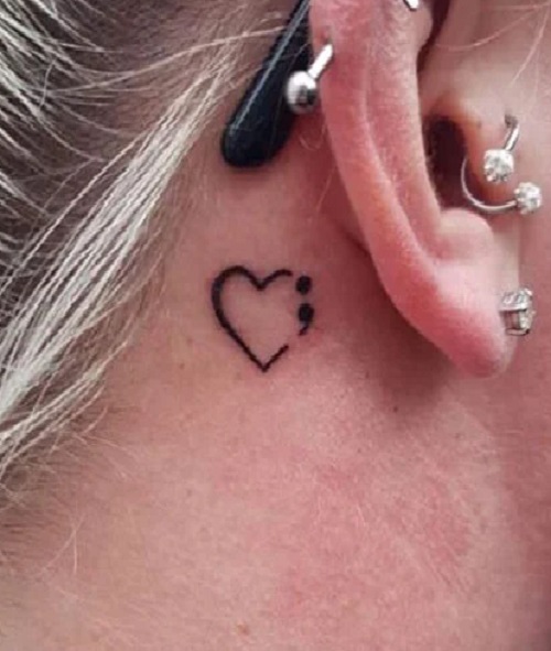 Heart Semicolon Tattoo