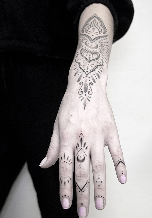 Henna Tattoo Design For Hand Back