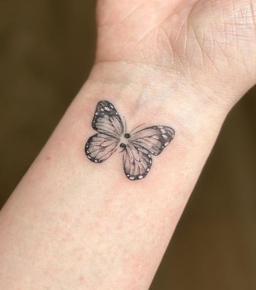 Inner wrist Butterfly tattoo