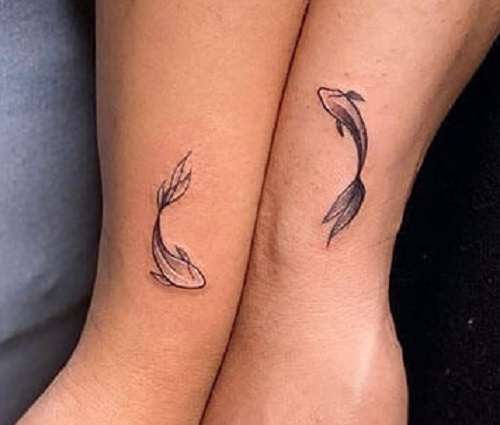 Koi Fishes Couple Tattoos