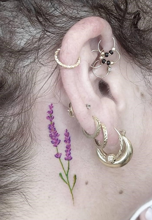 Lavender Flower Tattoo Or Women