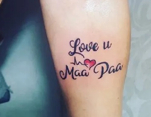 Love You Mom Dad Tattoo