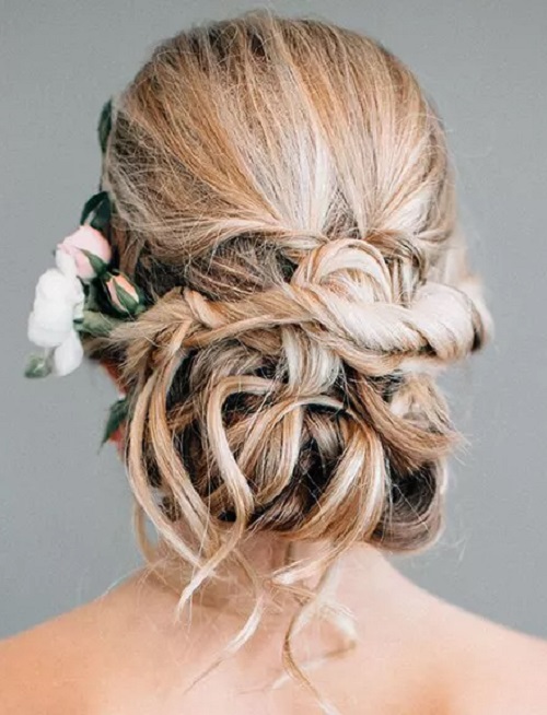 Messy Twisted Bridal Hairstyle For Wedding