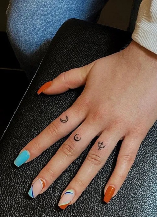 Minimal Symbol Hand Tattoo For Women