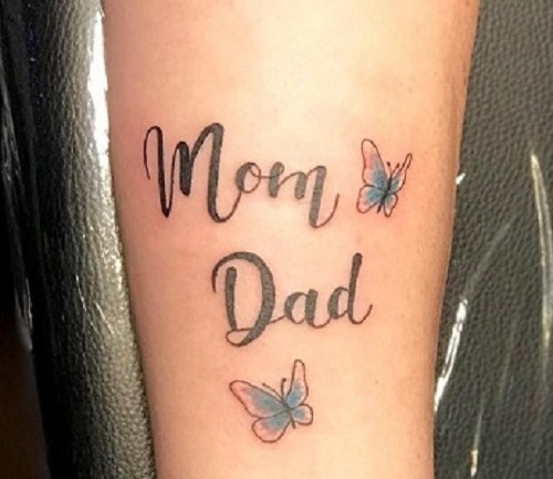 Mom Dad With Butterfly Tattoo