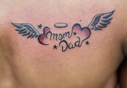 Mom Dad With Wings For Chest