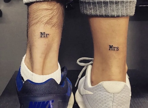 Mr And Mrs Ankle Tattoo