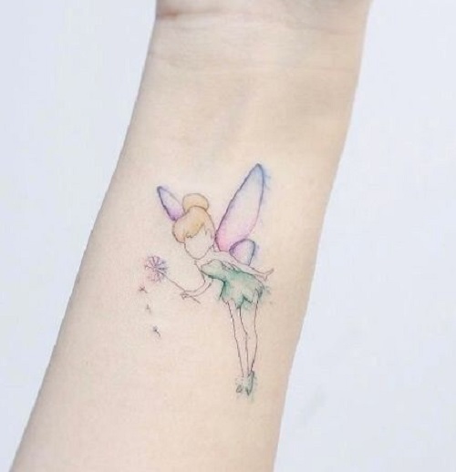 Outlined Minimal Fairy Tattoo