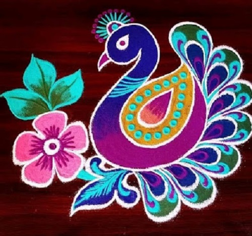 Peacock Rangoli Pattern