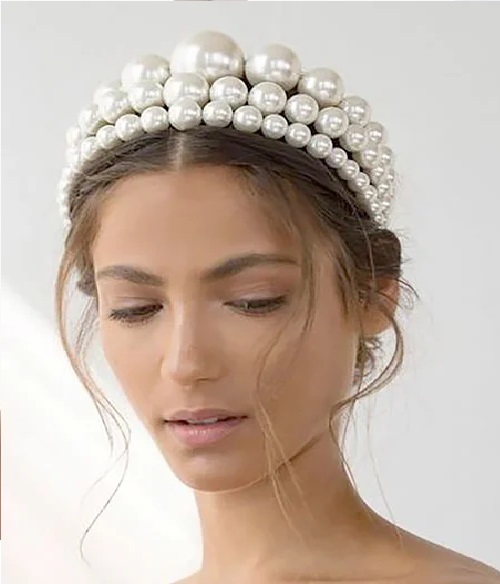 Pearl Headband Bridal Hairstyle