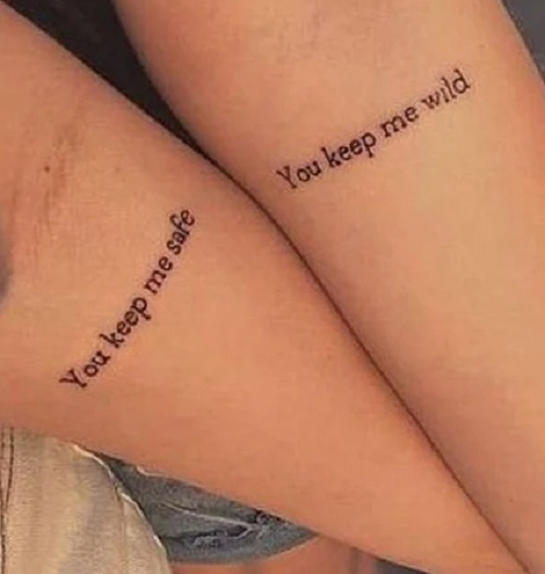 Quote Style Couple Tattoo