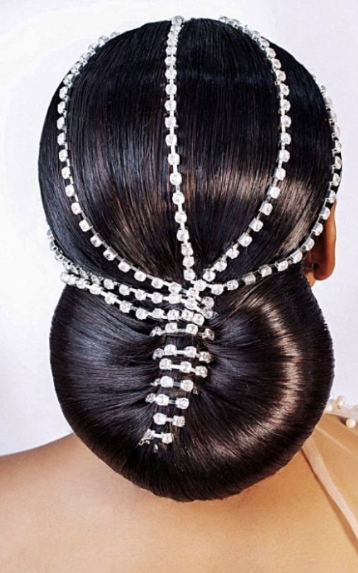 Rhinestone Studded Low Bun