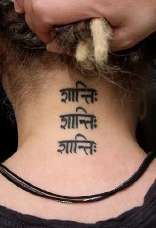 Sanskrit Tattoo For Neck