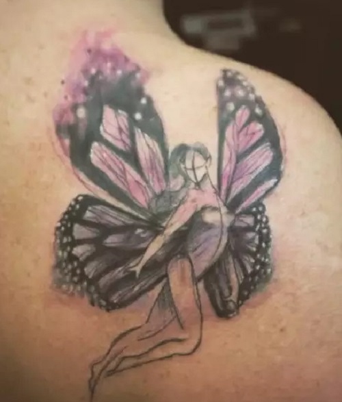 Shoulder Tattoo Design With Fairy