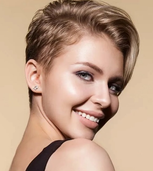 Side Swept Long Layered Pixie