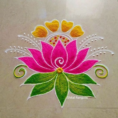 Simple Lotus Pattern Rangoli