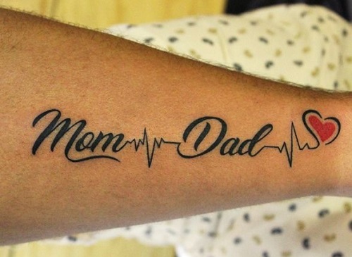 Simple Mom Dad Tattoo For Women