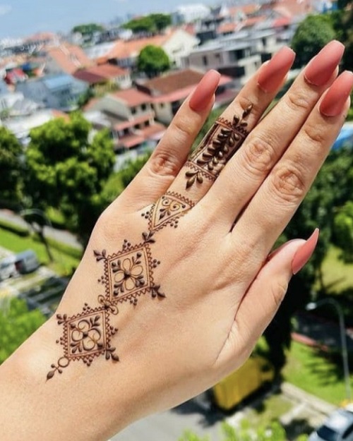 Simple Ring Finger Tattoo Mehndi