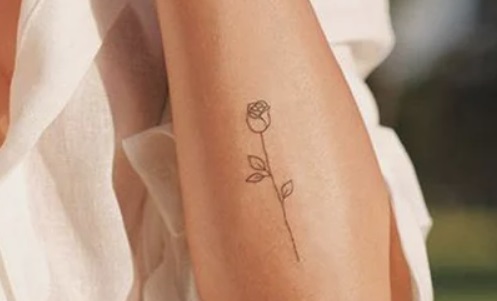 Simple Rose Bud Small Tattoo