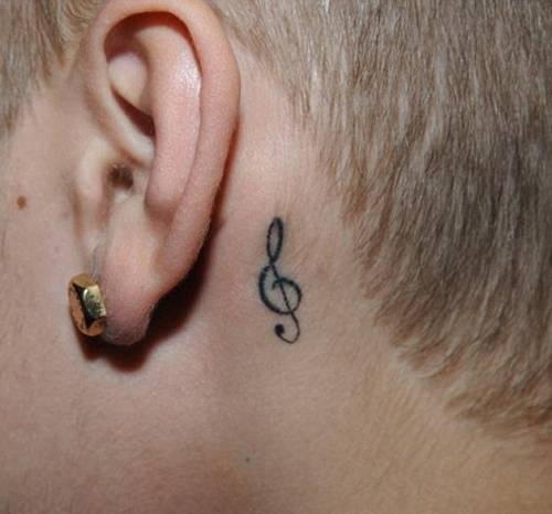 Small Side Neck Musical Tattoo