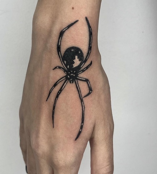 Spider Hand Tattoo For Women