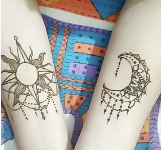 Sun And Moon Tattoo Henna Design