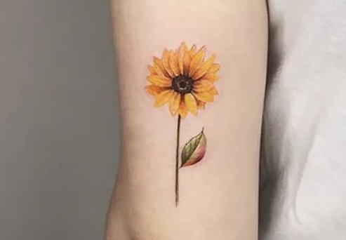 Sunflower Colored Tattoo