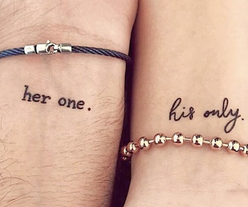Text Couple Tattoos