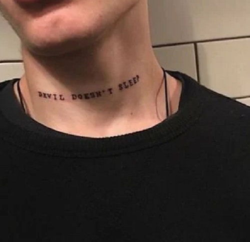 Text Quote On Front Neck