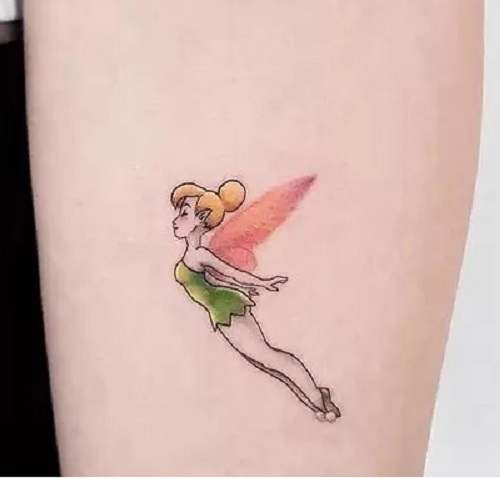 Water Colored Tinkerbell Fairy Tattoo
