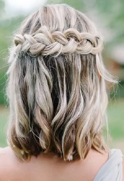 Waterfall Braided Style For Short Hair