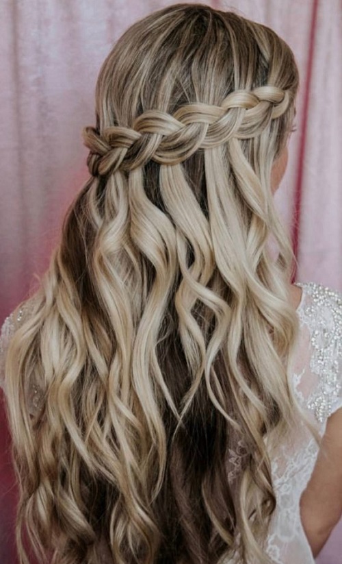 Waterfall Bridal Half Updo