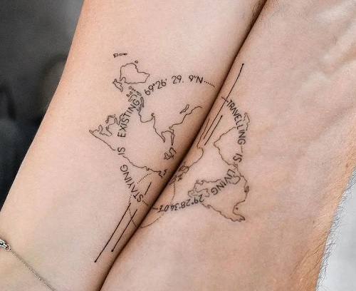 World Tattoo For Travel Loving Couples