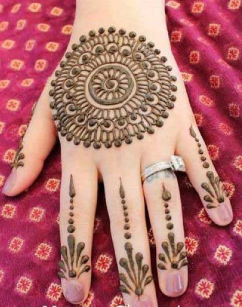 Circular Back Mehndi Pattern