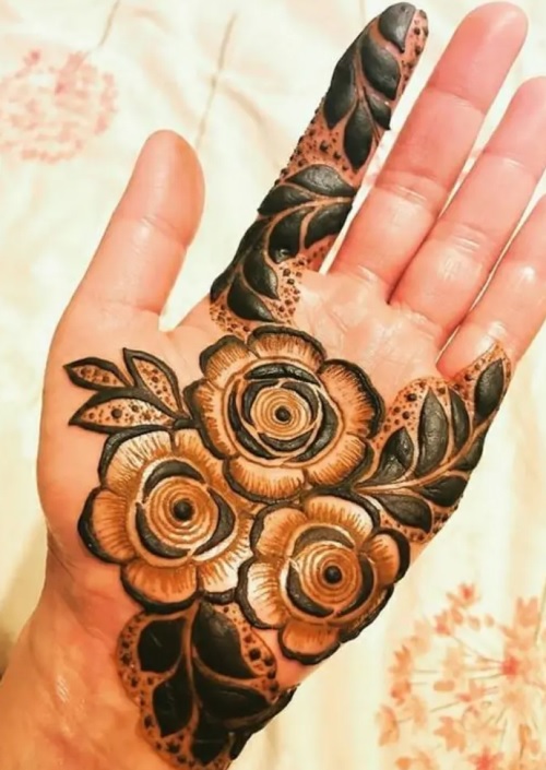 Rose Flower Karwa Chauth Mehndi